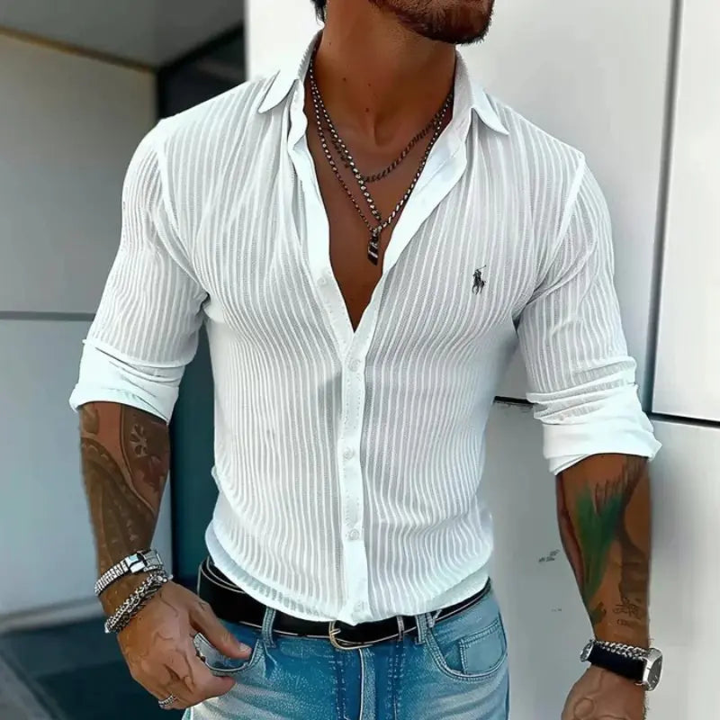 R&L Camisa de Lino Con Cuello de Solapa | Edición Exclusiva