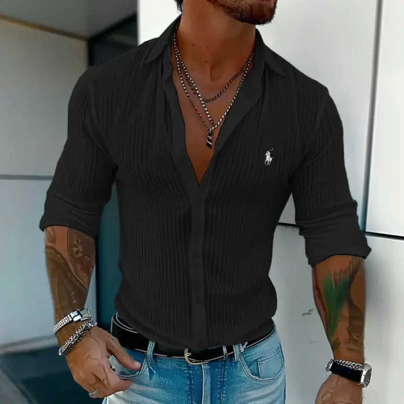 R&L Camisa de Lino Con Cuello de Solapa | Edición Exclusiva