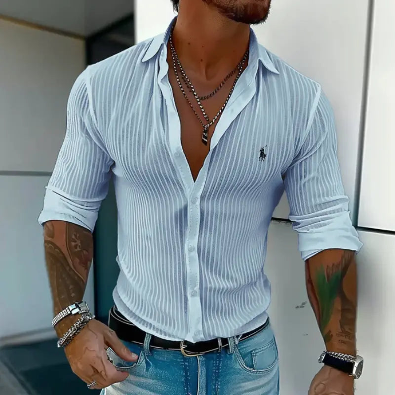 R&L Camisa de Lino Con Cuello de Solapa | Edición Exclusiva