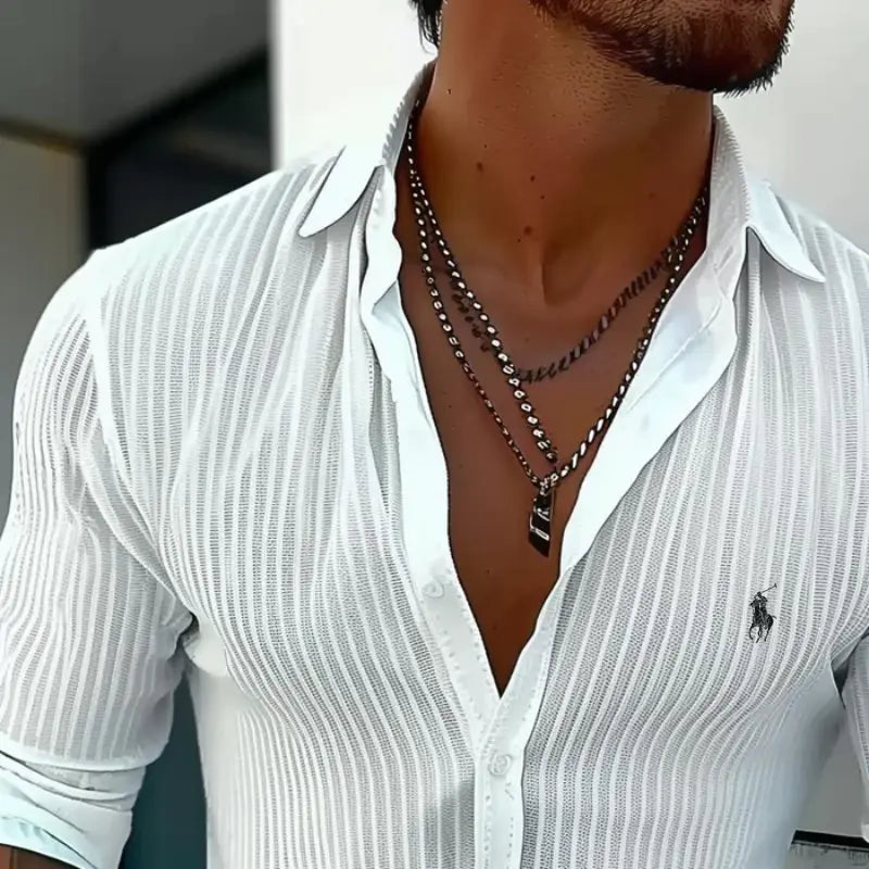 R&L Camisa de Lino Con Cuello de Solapa | Edición Exclusiva