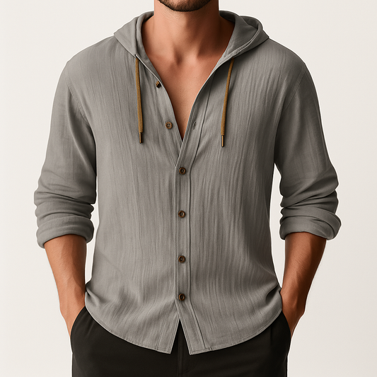 Marino Linen Hooded Shirt