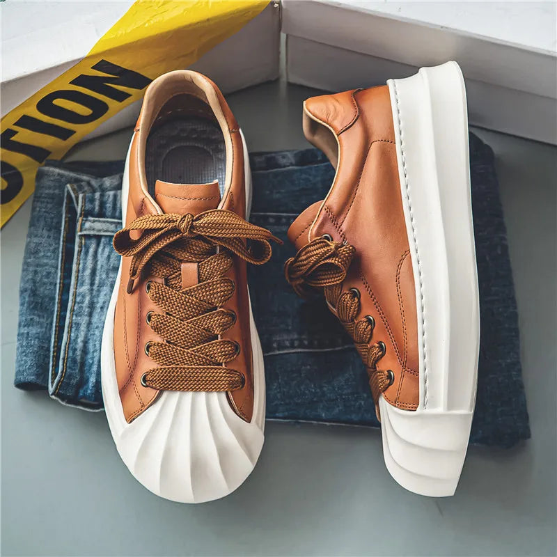Wave Sole Leder-Sneaker