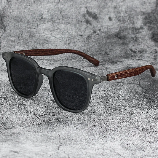 Polarized Sunglasses with Wood Grain