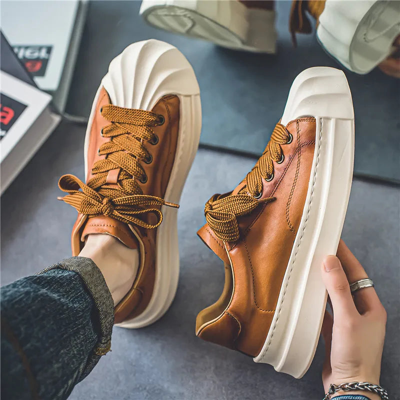 Wave Sole Leder-Sneaker