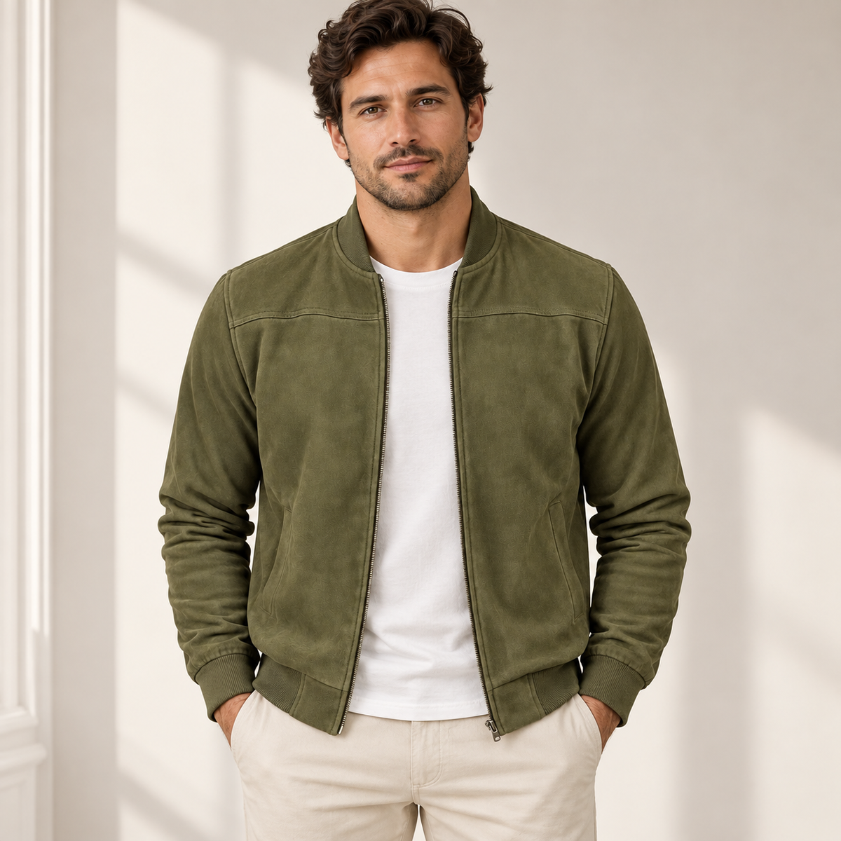 Bomber Nico de tacto ante - Verde