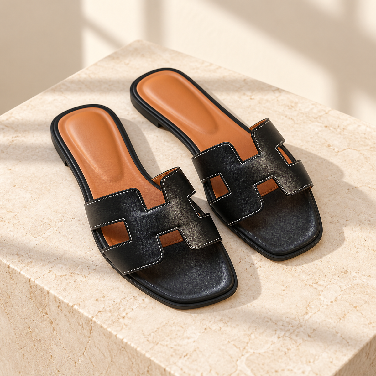 Sandalias Alma de tira H - Negro
