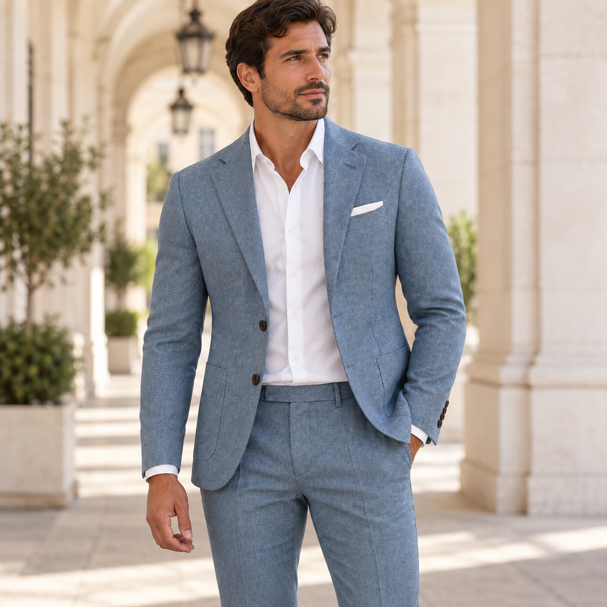 Traje Adrián de corte entallado - Azul